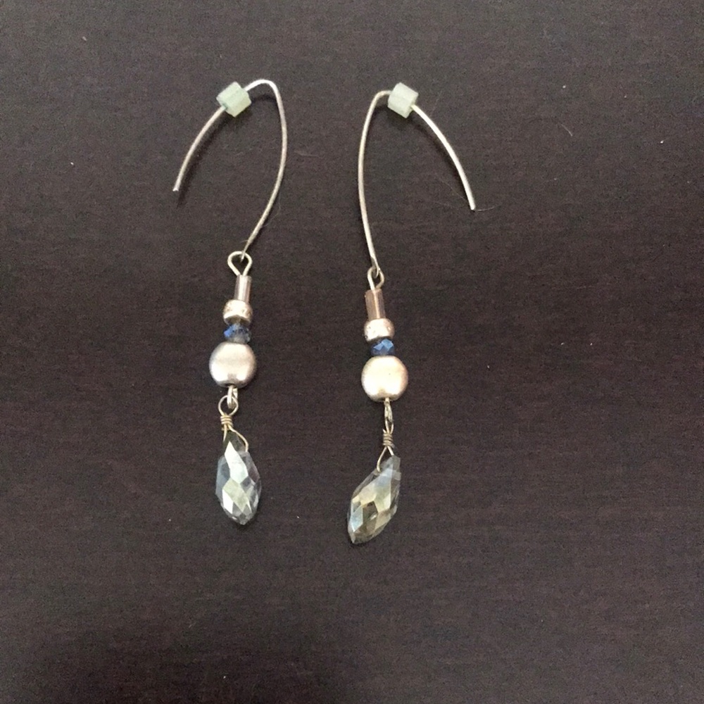 Gold and blue earrings